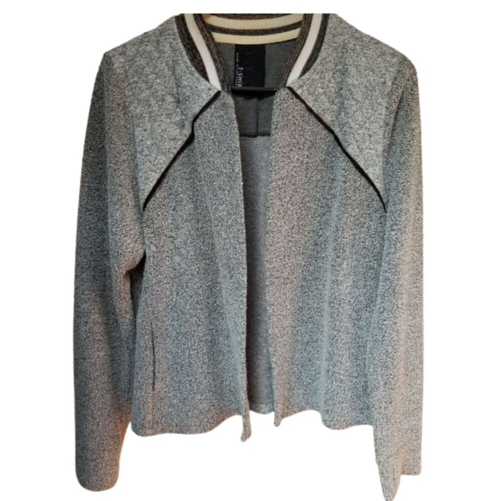 Anthropologie Dolan T-Shirt Womens Large Gray Open Front Cardigan Sweater Casual